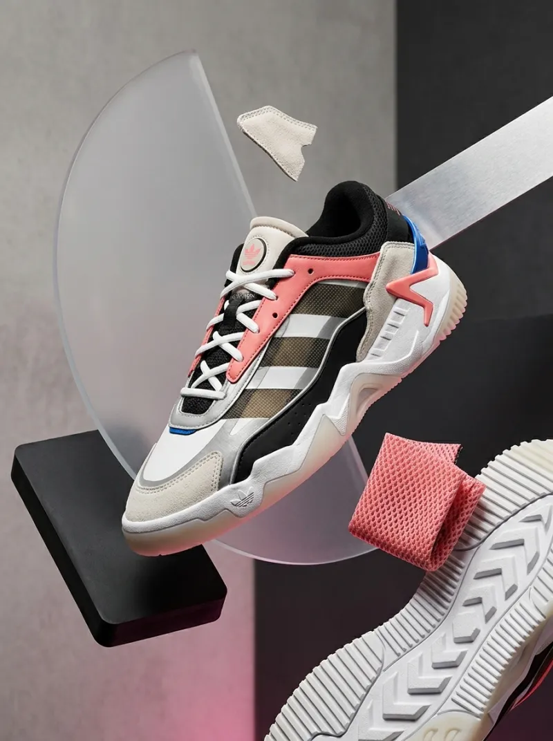 Adidas Turnstar sneaker shown from a second angle with a cropped detail of the sole