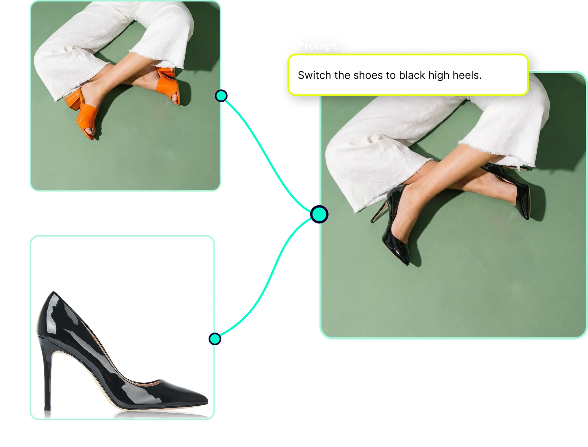 Advanced Editing Demo - Switch shoes to black high heels